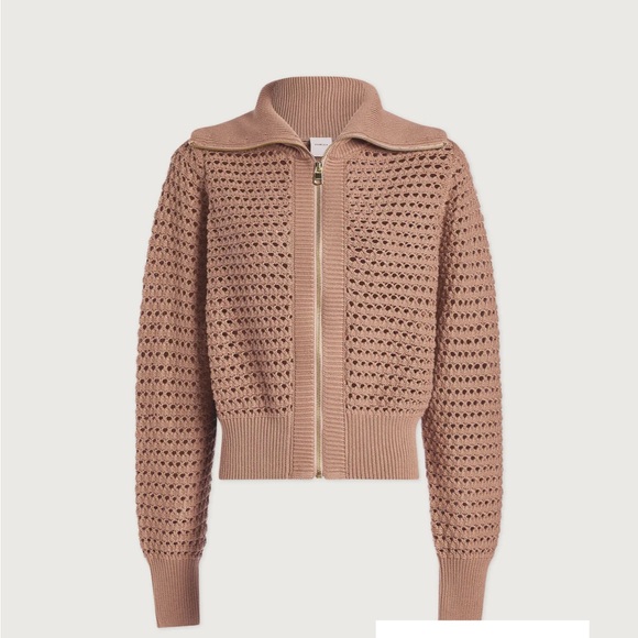 Varley Sweaters - Varley Eloise Zip-through knit in warm taupe